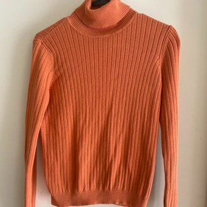 vintage orange turtleneck sweater